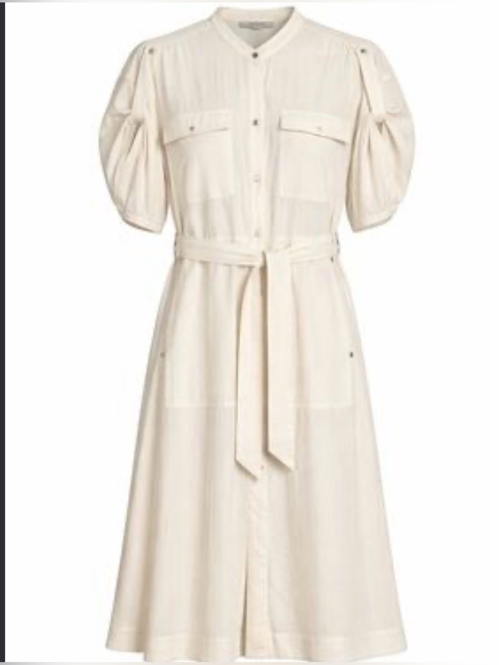 AllSaints Luciana Satin Utility Midi Dress in Ivory size 6 - Picture 2 of 10